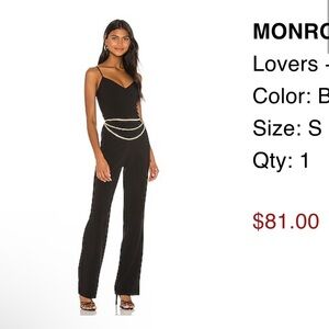 MOVING SALE: Lovers + Friends Black Spaghetti-Strap Jumpsuit